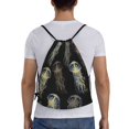 Drawstring Backpack, Jellyfish Light Waterproof Sports Gym Bag Draw