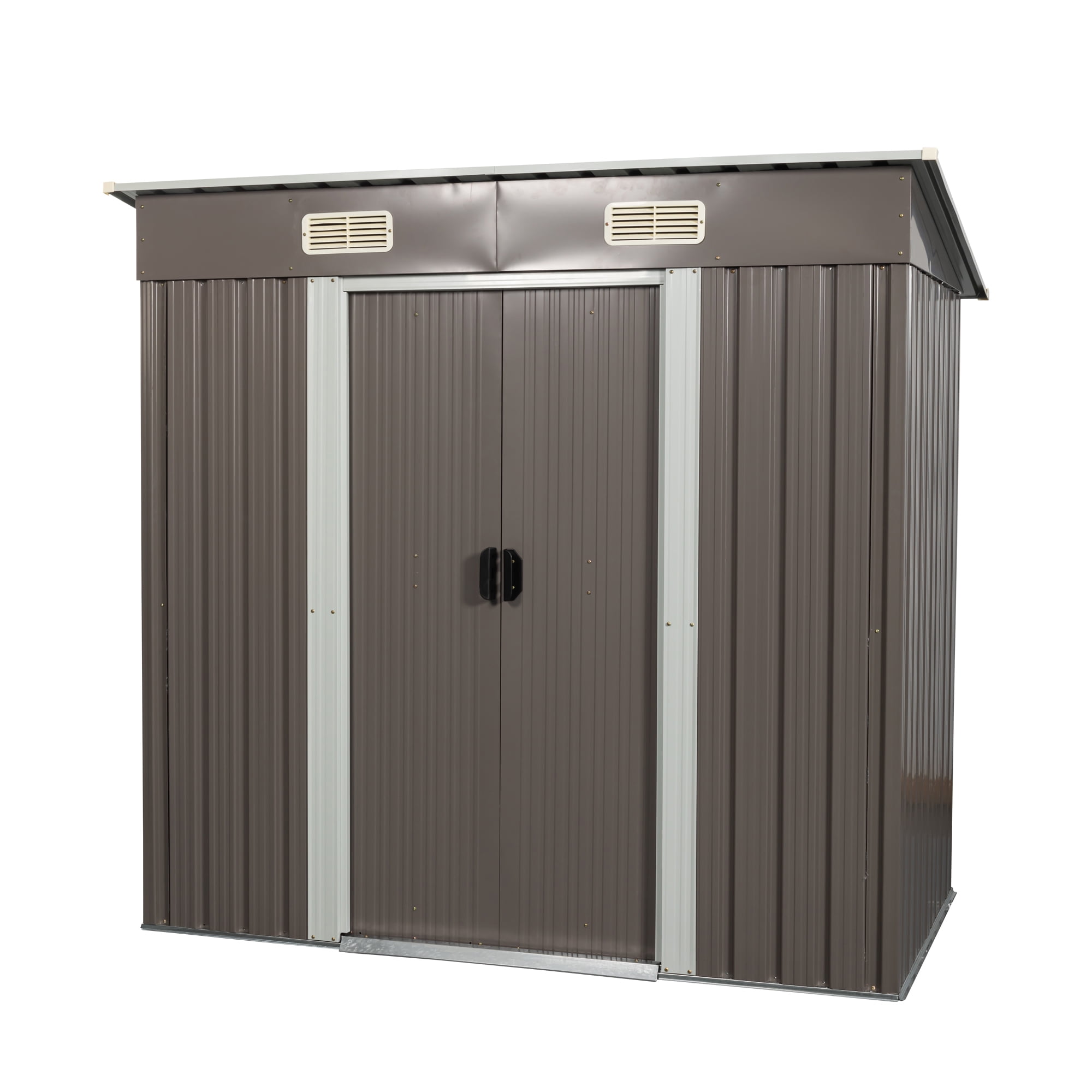 Aimee Lii 72"x42" Metal Outdoor Storage Shed, Utility Tool Shed Storage House, Metal Sheds Outdoor Storage for Backyard Garden Patio Lawn, Gray Aimee Lii 72"x42" Metal Outdoor Storage Shed, Utility Tool Shed Storage House, Metal Sheds Outdoor Storage for Backyard Garden Patio Lawn, Gray