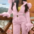 thumbnail image 5 of Zipper Closure Ski Suit Warm Snowsuit Women's Winter with Gloves and Hood Windproof Outfit for Outdoor Sports, 5 of 10