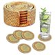 thumbnail image 1 of Rattan coasters, elegant handmade braided coasters, holiday party rattan tea cup creative kitchen table items, 1 of 5