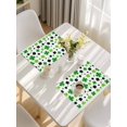thumbnail image 5 of St Patricks Day Placemats Set of 8, Spring Country Green Black Shamrock Placemats for Dining Table, Place Mats for Kitchen Tabletop, Waterproof Wipeable Dining Table Mats Set, 5 of 9