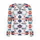 thumbnail image 2 of TaTaai Western Print T-Shirt Lightweight Soft Women's Fashion Casual Round Neck Long Sleeve Button Detail Retro Loose Spring Daily Wear Top Gift, 2 of 5