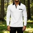 thumbnail image 2 of Fengqque Mens Casual Polo Shirt Summer Short Sleeve Vacation Button Beach Stretchy Golf Shirts White XL, 2 of 5