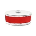 thumbnail image 4 of Homeford Christmas Velvet Fuzzy Edge Wired Ribbon, Red, 1-1/2-inch, 10-yard, 4 of 4