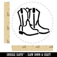 thumbnail image 2 of Simple Cowboy Cowgirl Boots Country Farm Life Self-Inking Rubber Stamp Ink Stamper - Lime Green Ink - Small 3/4 Inch, 2 of 7