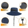 thumbnail image 2 of FZFLZDH Men And Women's Sun Protection Floppy Visor Bucket Hat Outdoor Large Brim Hat Uv Protection Sun Hat Fisherman Hat Navy Blue, 2 of 5