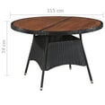 thumbnail image 4 of vidaXL 7 Piece Outdoor Dining Set Poly Rattan and Acacia Wood Black, 4 of 4