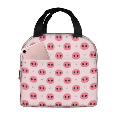 Insulated Lunch Bag for Women Men - Dainty Cute Pig Nose Pink Leakproof Cooler Lunch Box for Women Men  Lunch Tote Bags for Work School Picnic Travel