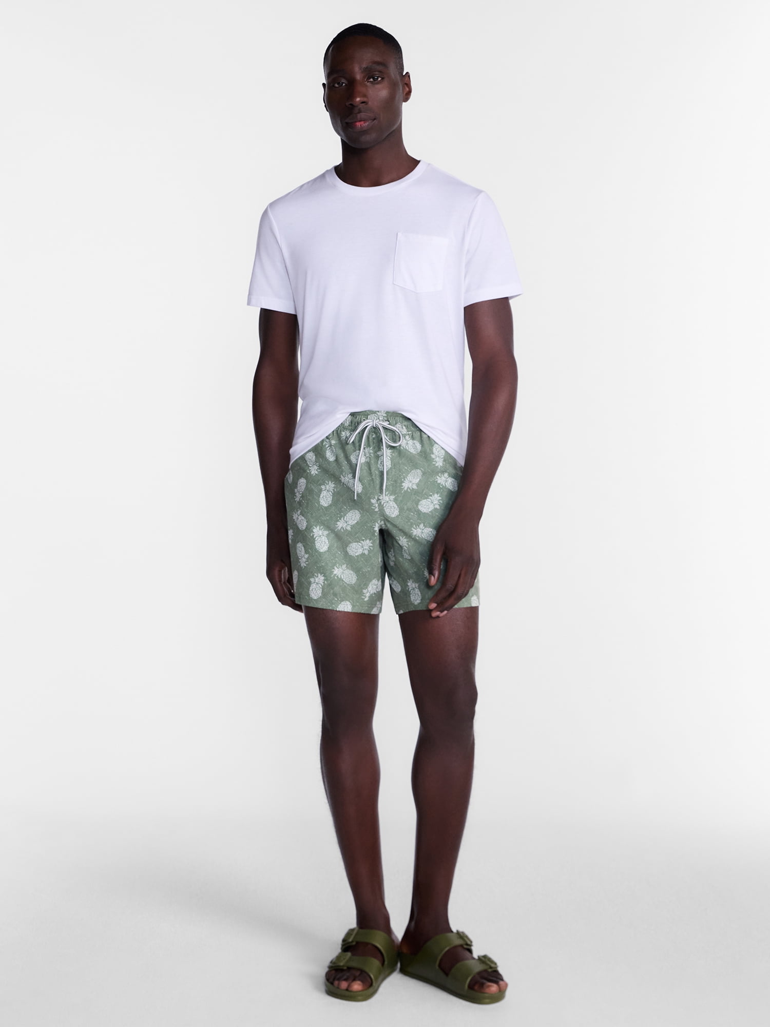George Men's and Big Men's Performance Lined Swim Trunks, 5" Inseam, Sizes S-3XL