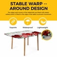 thumbnail image 4 of Valentine's Day Table Cloths for 4 Foot Rectangle Tables, Red Love Heart Eucalyptus Floral Grey Wood Patio Waterproof Elastic Fitted Tablecloths, Washable Rectangular Table Cover for Camping, 4 of 8