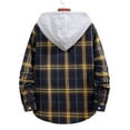 thumbnail image 4 of IROINNID Men's Hoodie Shacket Long Sleeve Plaid Casual Versatile Basic Classic Shirt, 4 of 8