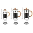 thumbnail image 2 of Cafetera de prensa francesa de 27 oz con mango de madera, filtro de alta densidad, tetera de vidrio Tomshoo 27oz, 2 of 7