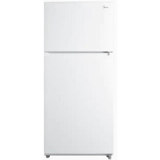 Midea MRT18S3AWW 18 Cf Top Mount Refrigerator Glass Shelves Ice Maker