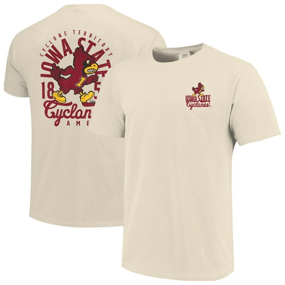 Men's Cream Iowa State Cyclones Comfort Colors Mascot Overlay T-Shirt
