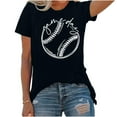 thumbnail image 5 of Giftesty Blouses for Women Dressy Casual Women's Baseball Sport Printed T-shirt with Round Neck and Short Sleeved Top, 5 of 5