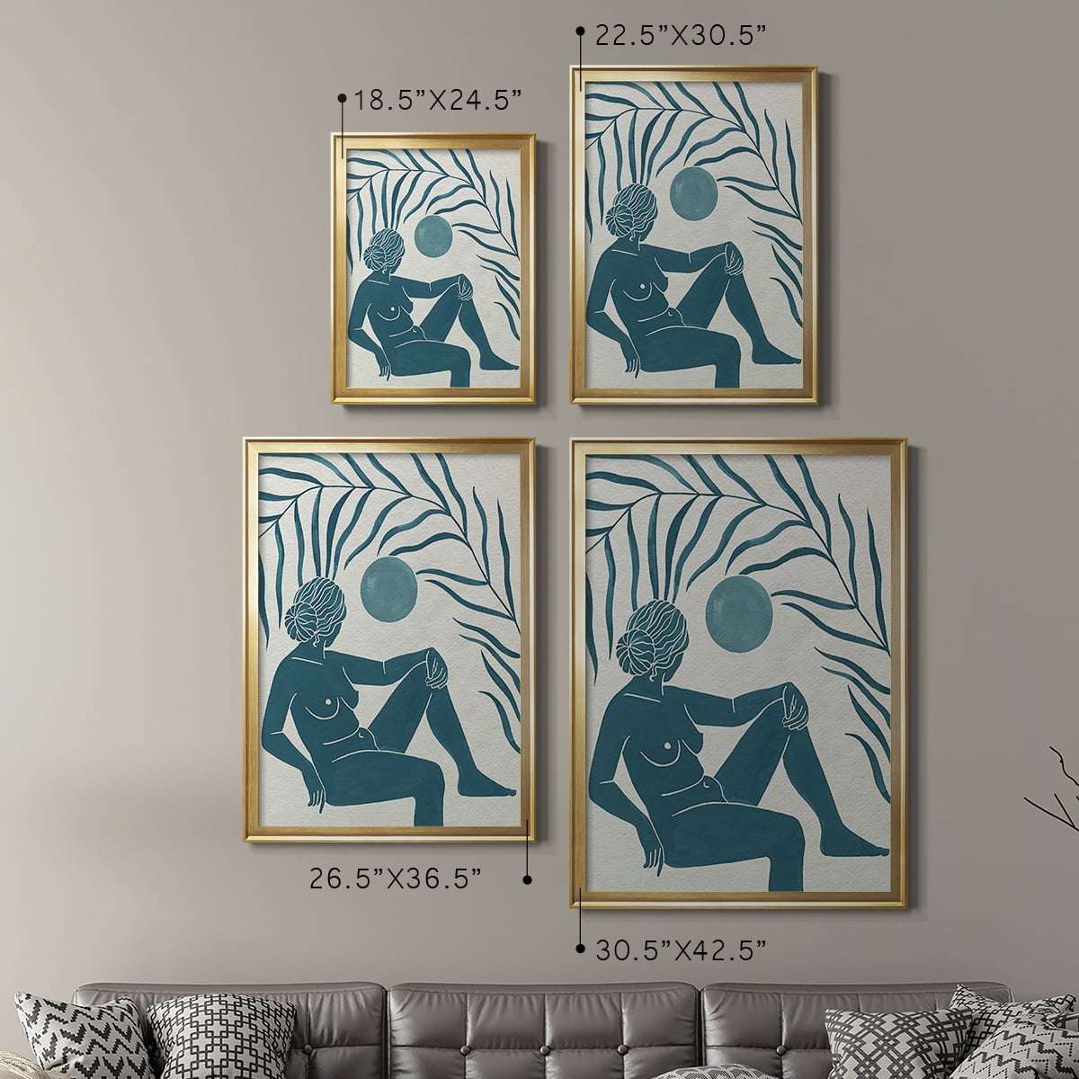 Moon Gazer I Premium Framed Print, in Gold, Black, or Silver - Ready to Hang