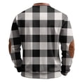 thumbnail image 4 of Men's Casual Plaid Print Quarter-Zip Pullover Sweatshirt, Retro American Style Checkered Crewneck Hoodie, Long Sleeve Spring Fall Casual Wear,Black,XL, 4 of 4