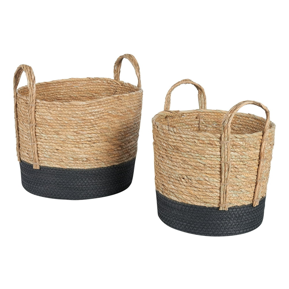 Mainstays Seagrass & Paper Rope Baskets, Set of 2, 14.5" and 12.5