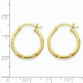 thumbnail image 2 of Primal Gold 14 Karat Yellow Gold Satin and Diamond Cut 2mm Round Tube Hoop Earrings, 2 of 4