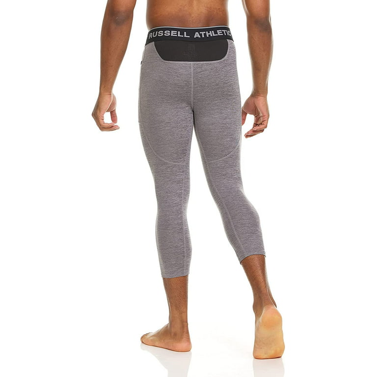 Russell Athletic Men's 3/4 Compression Legging, Grey Spaced DYE, X-Large