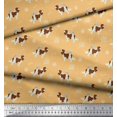 thumbnail image 3 of Soimoi Orange Poly Georgette Fabric Bird,Paw & Cocker Spaniel Dog Fabric Prints By Yard 42 Inch Wide, 3 of 3