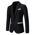 thumbnail image 2 of Nmnitkp Blazer High Quality Wrinkle Resistant Fabric Mens Suit Jackets Casual Button Slim Fit Blazers Classic Style Suit Separates Coat Sport Coats with Pockets for Wedding Prom Party, 2 of 9