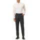 thumbnail image 2 of Pantalones de vestir a rayas para hombres Inspire Chic, corte slim, frente plano, traje de negocios, 36 negro, 2 of 6