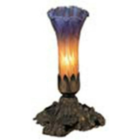 Stained Glass Accent Lamp Meyda Tiffany 11295 Stained Glass / Tiffany Accent Table Lamp from the Lilies Collection ()