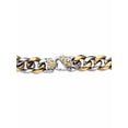 thumbnail image 2 of PalmBeach Jewelry Men's Two-Tone Gold Ion Plated Stainless Steel Curb Link Bracelet 8.5" or 9.5" Length, 2 of 5