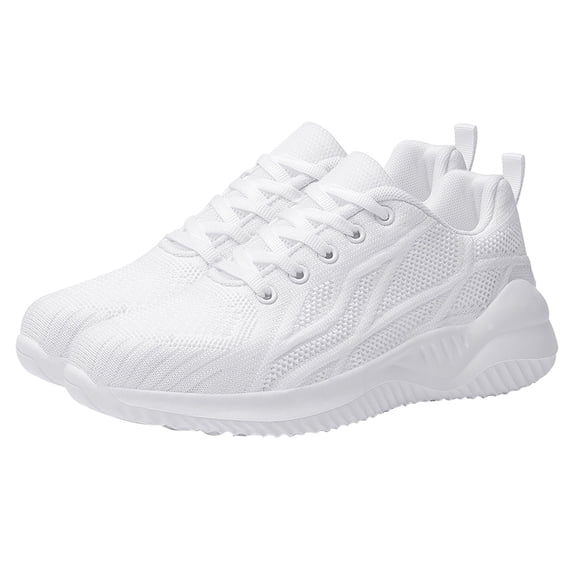 FOMIYES Men's Breathable Mesh Tennis Shoes, Lightweight White Sneakers for Sports and Casual Wear, 1 Pair