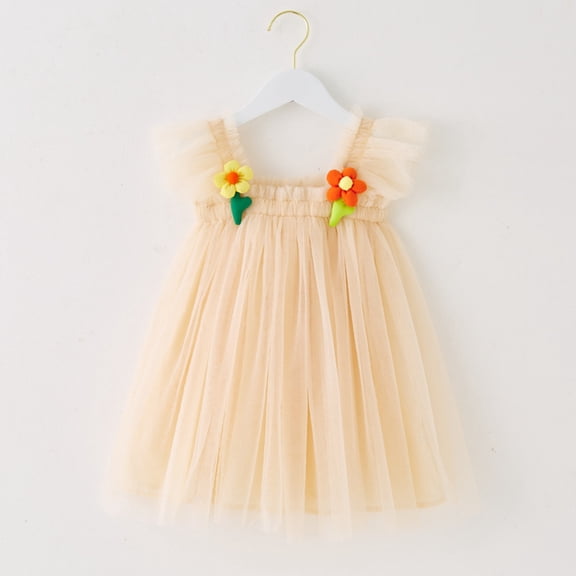 Dresses for Girls Floral Birthday Girl Dress Toddler Tea Party Dress 2T