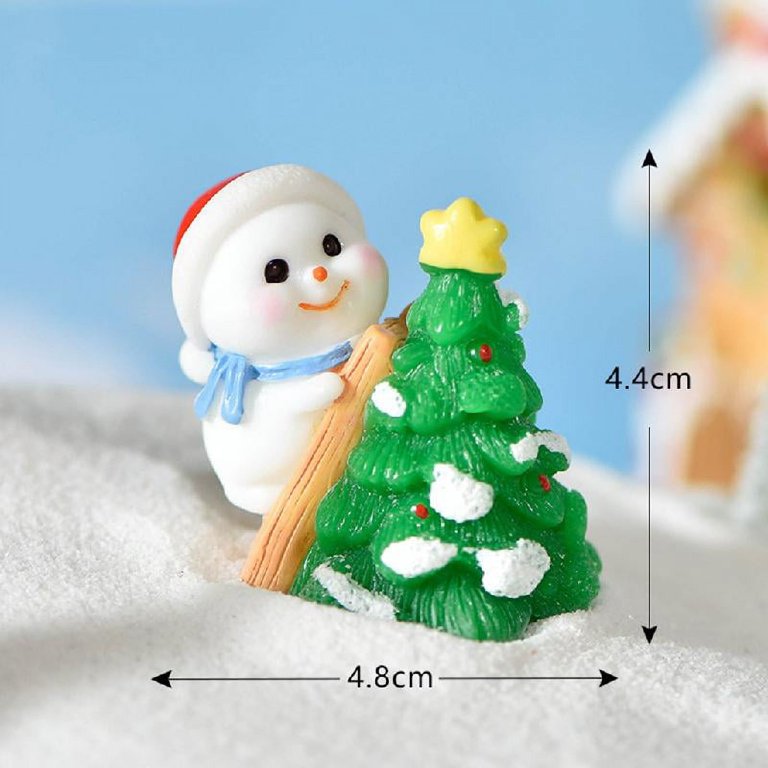 14pcs Mini Snowman Sculpture For Dollhouse Accessories, Micro Landscape,  Bonsai Decor, Fairy Garden, Desktop, Christmas Decor