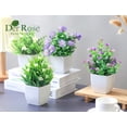 thumbnail image 4 of Plantas artificiales Der Rose Mini con flores, 18 cm, juego de 4, 4 of 7
