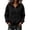 Black, variant on Hurxie Women's Full Zip Up Hoodies Waffle Knit Long Sleeve Sweatshirt Tops Early Fall Fashion Clothes, Knit Long Sleeve, Oversized Hooded Tops