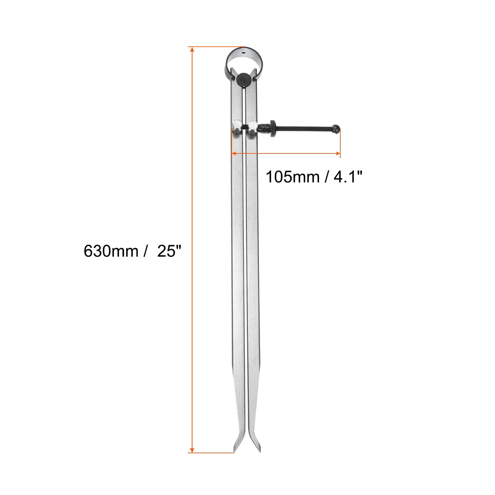 Uxcell Spring Inside Caliper 25 inch Stainless Steel Adjustable Spring Caliper Straight-Leg for Wood Turning Lathe Use