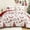 Reindeer Red, variant on Exclusivo Mezcla Christmas Twin Size Comforter Set, 2 Pieces Reversible White and Rust Red Striped Bedding Comforters, Printed Reindeer Snowflakes Pattern