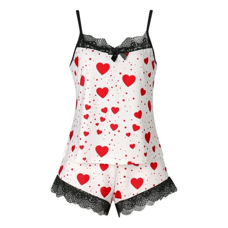 

Loliuicca Printed Lace Pajamas Homewear And Shorts Sleepwear