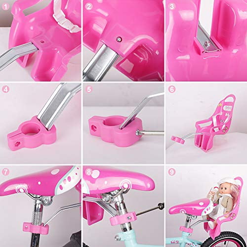 DRBIKE Doll Siege de Velo pour les Filles Accessoire de Velo pour 12 14 16 18 20 Pouces Velo Fille Americaine Enfants Accessoires de Velo pour Poupee Rose Walmart