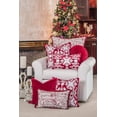 thumbnail image 4 of Pillow Perfect 628332 Snowflakes and Berries Lumbar Pillow - Red, 4 of 4