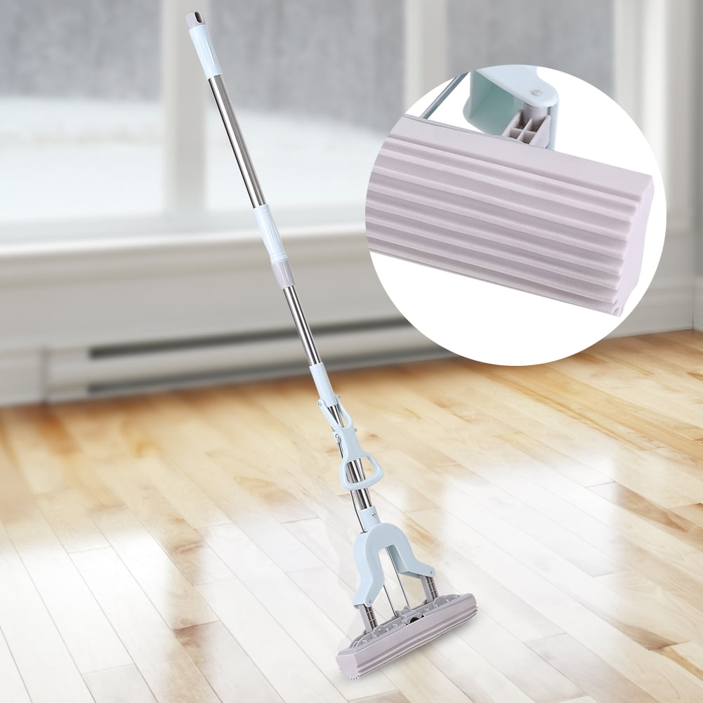 Tebru Floor Mop,Absorbent Sponge Mop Stainless Steel Telescopic Handle