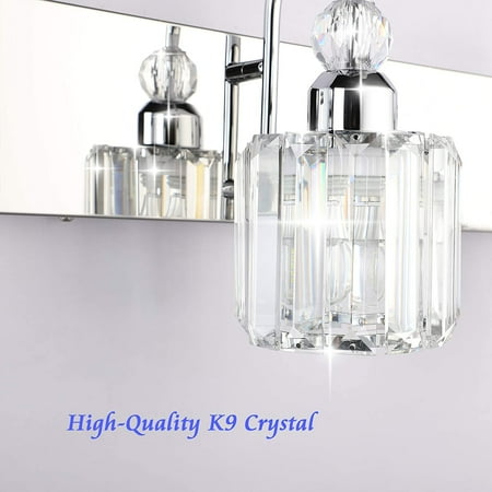 

DTLYH Modern LED Crystal Bathroom Vanity Lights 3-Lights Stainless Steel Crystal Vanity Lights Over Mirror Modern Crystal Bathroom Vanity Lighting Fixtures