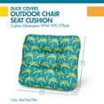 thumbnail image 3 of Duck Covers Water-Resistant Indoor Outdoor Seat Cushions, 19 x 19 x 5 inch, Real Teal Palm, 2 Pack, 3 of 8