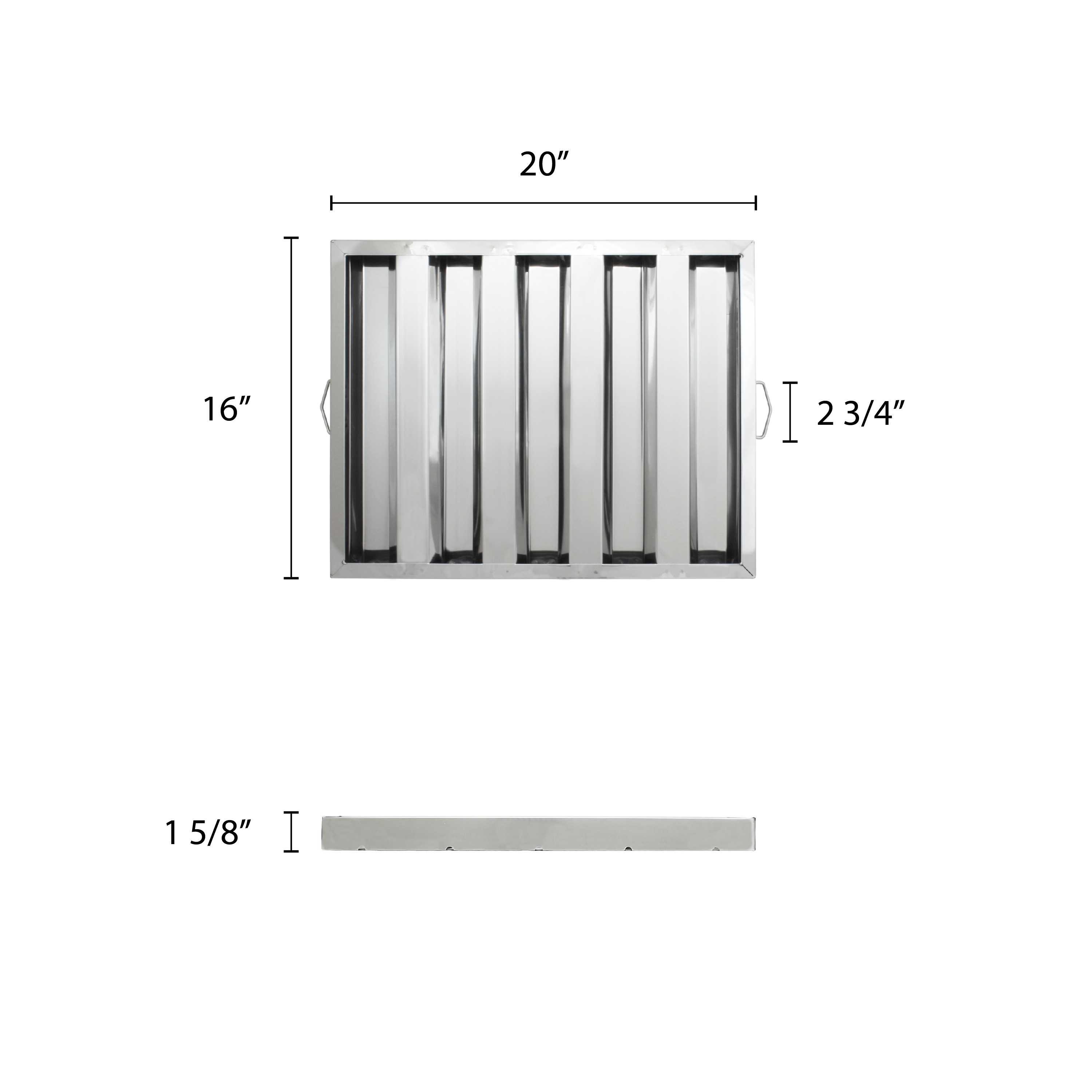 Excellante Hood filter 20" x 16", stainless steel, comes in each