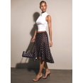 thumbnail image 6 of Womens Multicolor Polka Dot Asymmetrical Ruched High-Low Flowing Midi Skirt, Boho Elegant Summer Vacation Skirt, 6 of 6