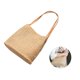 thumbnail image 3 of Bolso de paja tejido a mano para mujer, tipo cubo, tipo bandolera (beige oscuro), 3 of 6