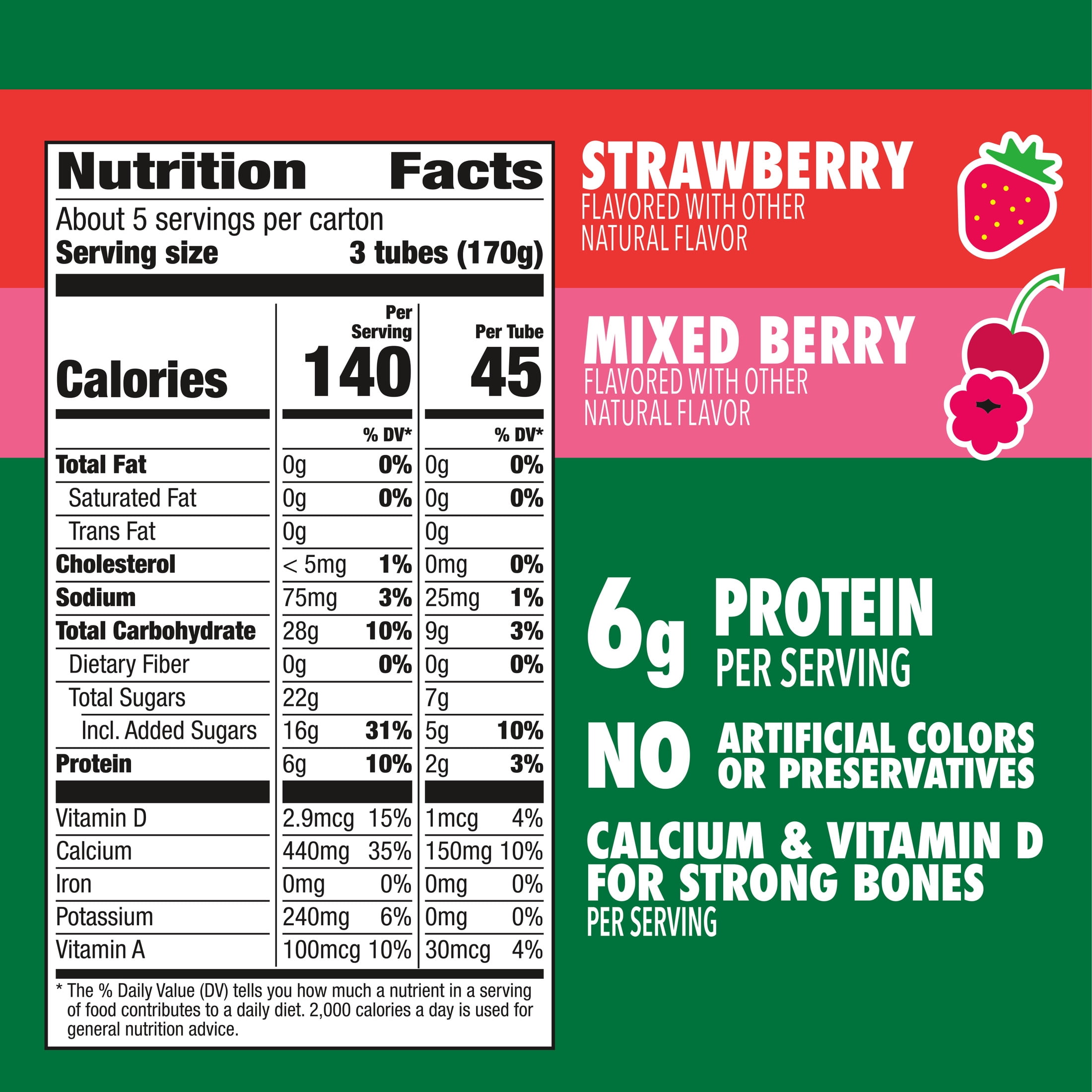 Go-GURT Bluey Halloween Yogurt Tubes, Strawberry and Mixed Berry Flavor, 16 Count, 32 oz