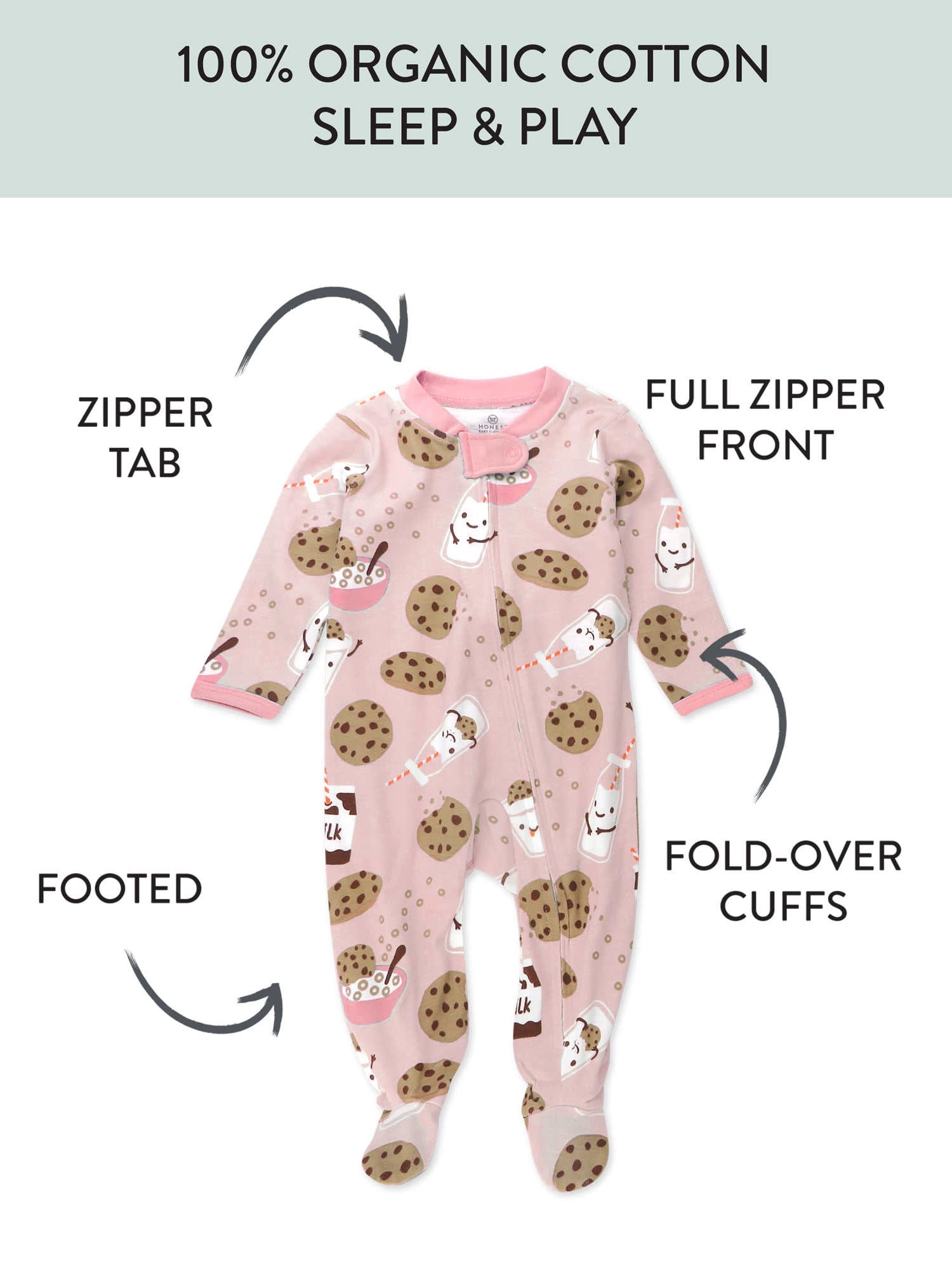 Honest Baby Clothing Organic Cotton Boy or Girl 2-Piece Long Sleeve Pajama Set, 12 Months to 7 Years