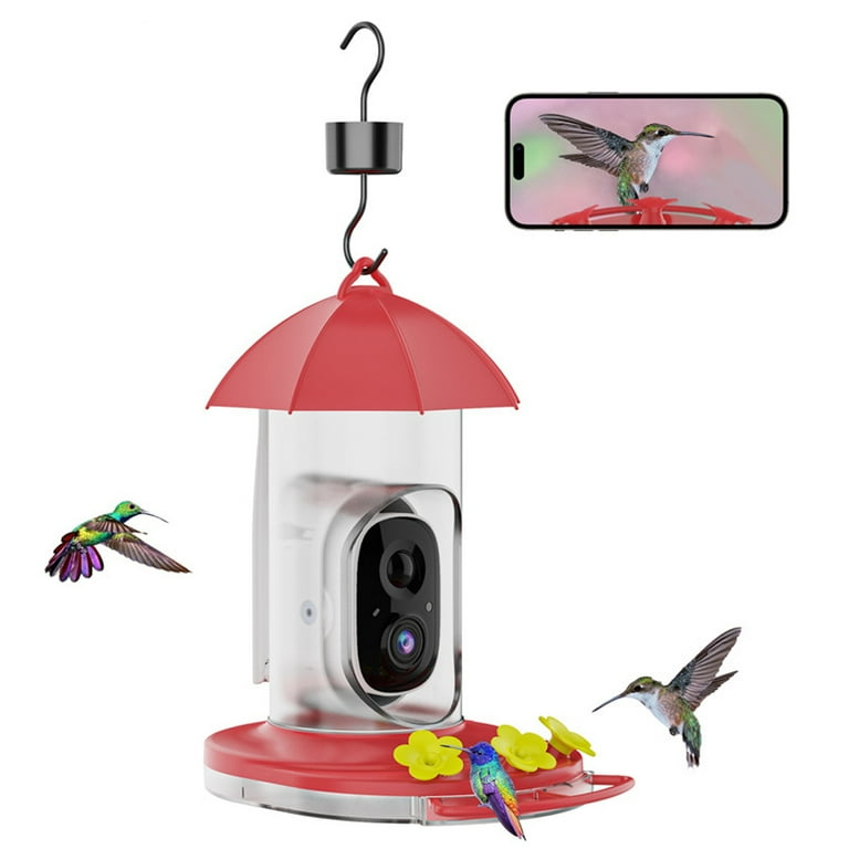 Carevas Smart Hummingbird Feeder with Camera, Wireless Webcam, Ant