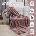 thumbnail image 5 of SUNNY HEAT Sherpa Blanket Twin Size 60''x80'' All-Season Lightweight Ultra Soft Bed Blanket Couch, Bed, Sofa, Travel Use, Gift, Berry, 5 of 6