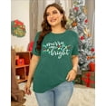 thumbnail image 6 of MOUSYA Christmas Plus Size Shirt Women Merry and Bright Tops Holiday Shirt Women Oversized Xmas Tee Fall Tops,2X, 6 of 13